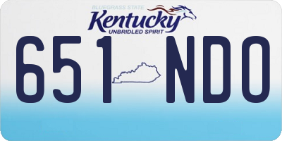 KY license plate 651NDO