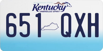 KY license plate 651QXH
