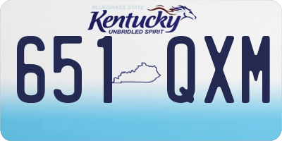 KY license plate 651QXM