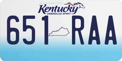 KY license plate 651RAA