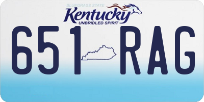 KY license plate 651RAG