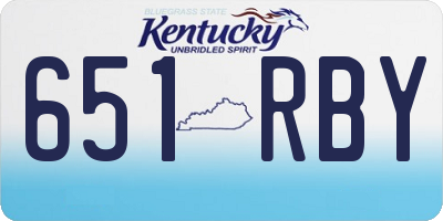 KY license plate 651RBY