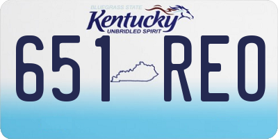 KY license plate 651REO