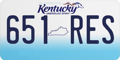 KY license plate 651RES