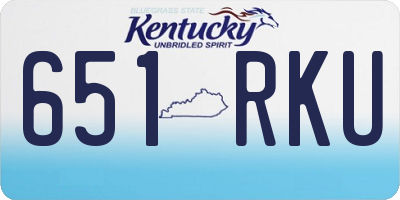 KY license plate 651RKU