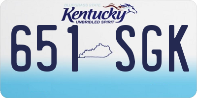 KY license plate 651SGK