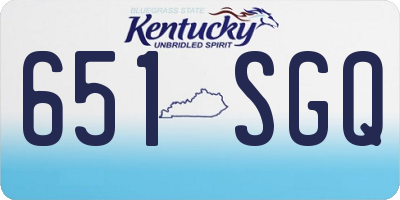 KY license plate 651SGQ