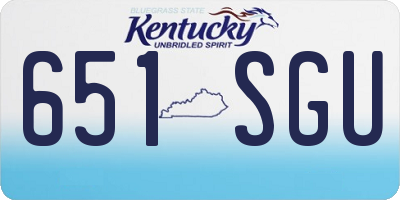 KY license plate 651SGU