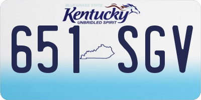 KY license plate 651SGV