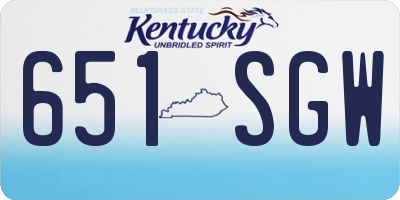 KY license plate 651SGW