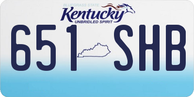 KY license plate 651SHB