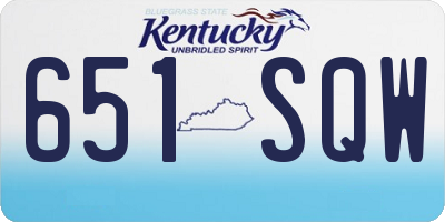KY license plate 651SQW