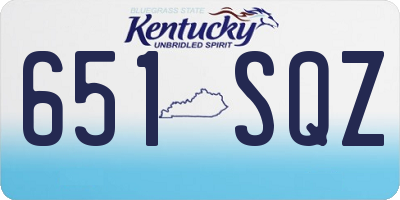 KY license plate 651SQZ