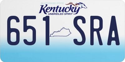 KY license plate 651SRA