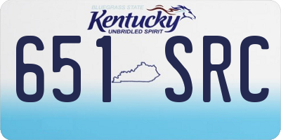 KY license plate 651SRC