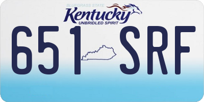 KY license plate 651SRF
