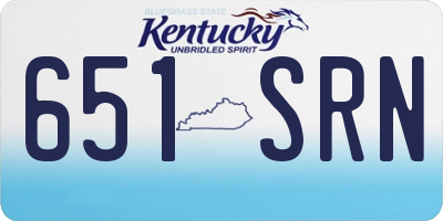 KY license plate 651SRN