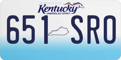 KY license plate 651SRO