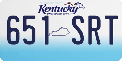 KY license plate 651SRT
