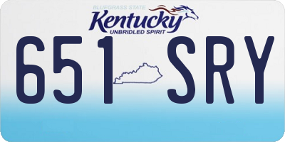 KY license plate 651SRY