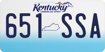 KY license plate 651SSA
