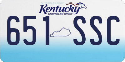 KY license plate 651SSC