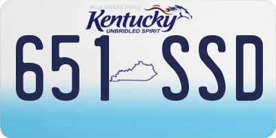 KY license plate 651SSD