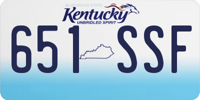 KY license plate 651SSF
