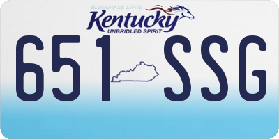 KY license plate 651SSG