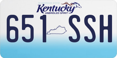 KY license plate 651SSH
