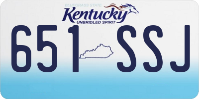 KY license plate 651SSJ