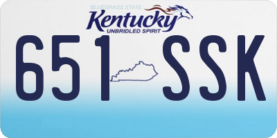 KY license plate 651SSK