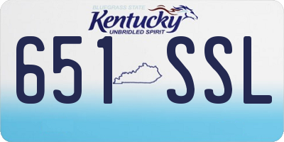 KY license plate 651SSL