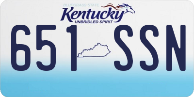 KY license plate 651SSN