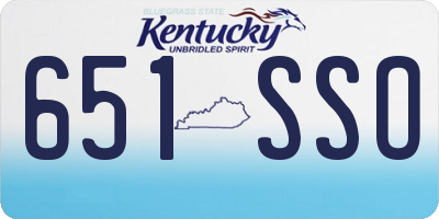 KY license plate 651SSO
