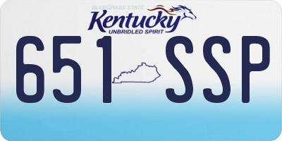 KY license plate 651SSP