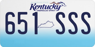 KY license plate 651SSS