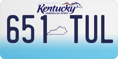 KY license plate 651TUL