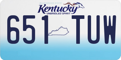 KY license plate 651TUW