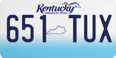 KY license plate 651TUX