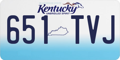 KY license plate 651TVJ
