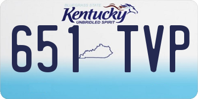 KY license plate 651TVP