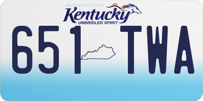 KY license plate 651TWA