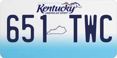 KY license plate 651TWC
