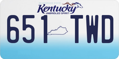 KY license plate 651TWD
