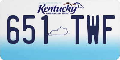 KY license plate 651TWF