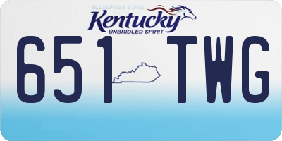 KY license plate 651TWG