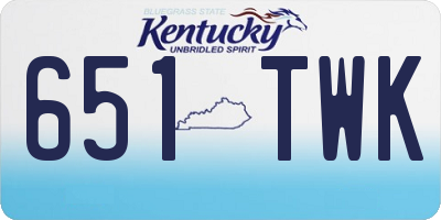 KY license plate 651TWK