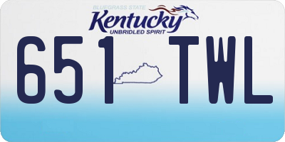 KY license plate 651TWL