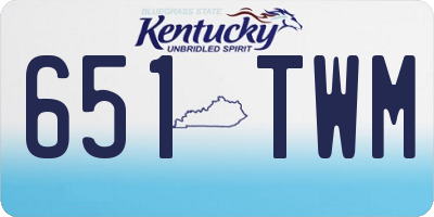 KY license plate 651TWM